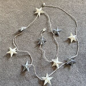 Star String Lights - White & Gray Star Garland for Parties